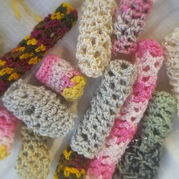 Crochet Dreadlock beads Pastel Silver Gray - Picture 2 of 5